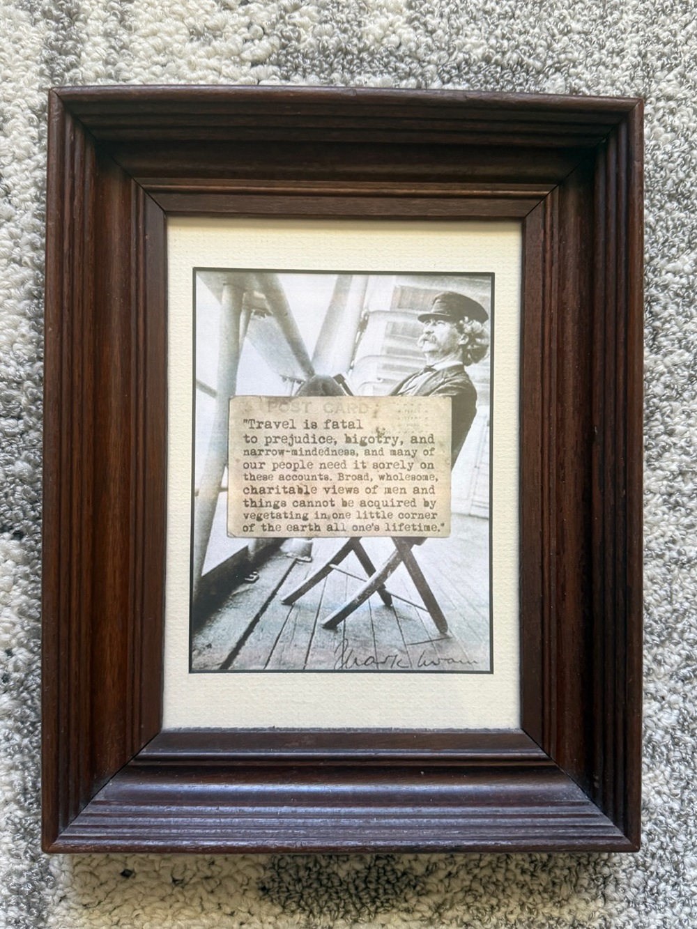 Framed Travel Quote by Mark Twain